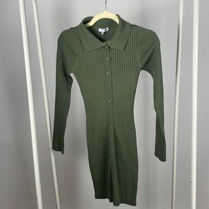 Green sweater dress